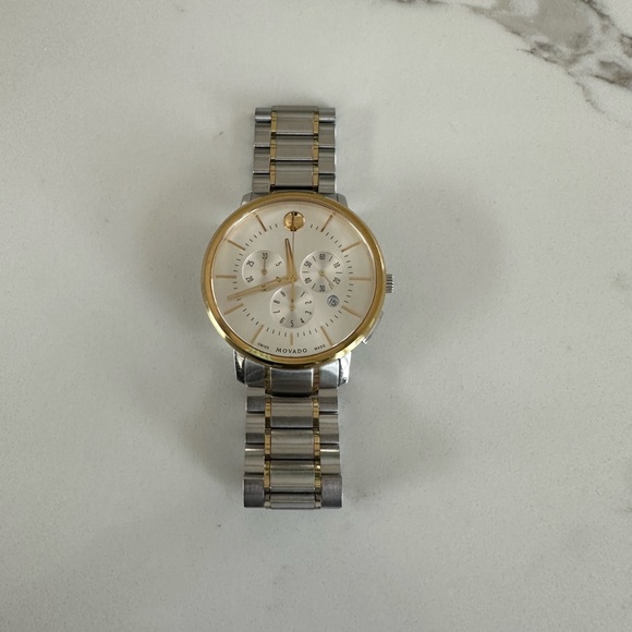 Movado two-tone watch unisex with box and tags - Picture 2 of 6